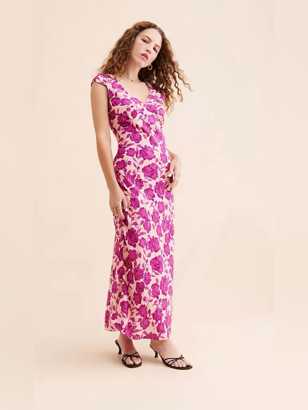 Free People Jen's Pirate Booty Wavecrest Slip Dress Pink Floral Dainty Romantic